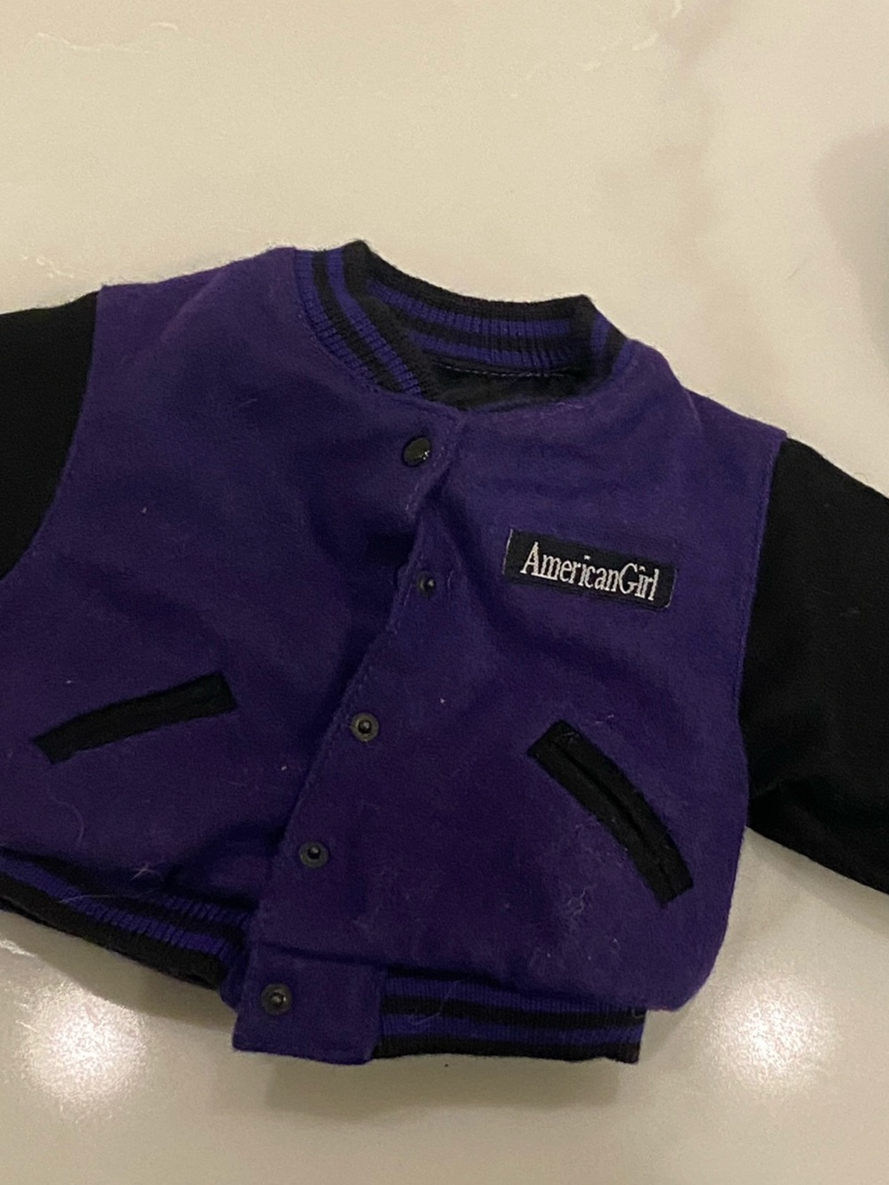 American Girl Purple and Black Doll Varsity Jacket